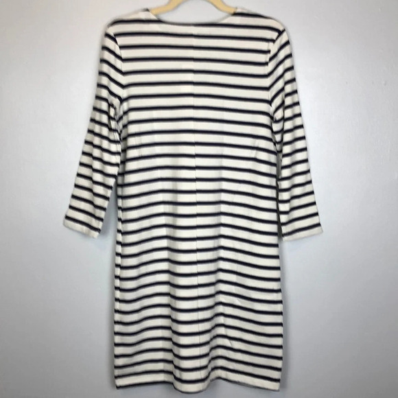 Old Navy NWT Women’s M Striped Drawstring Tie Neckline Quarter Sleeve Dress - Picture 2 of 6